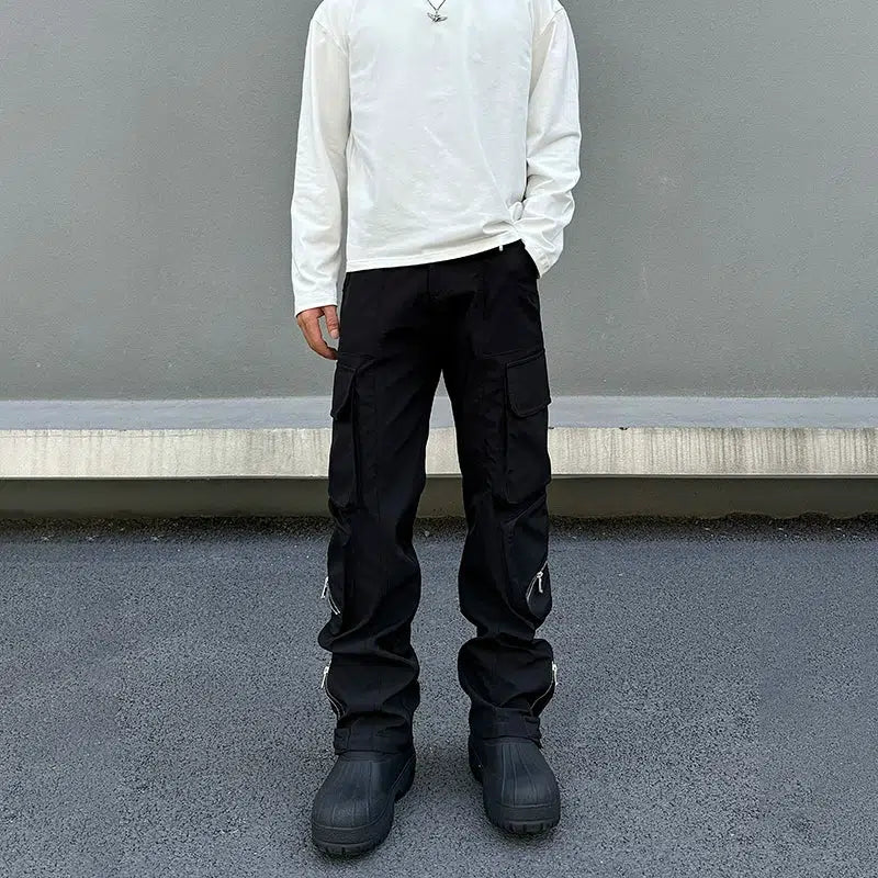 Innovative Design Multi-Pocket Zipper Cargo Pants