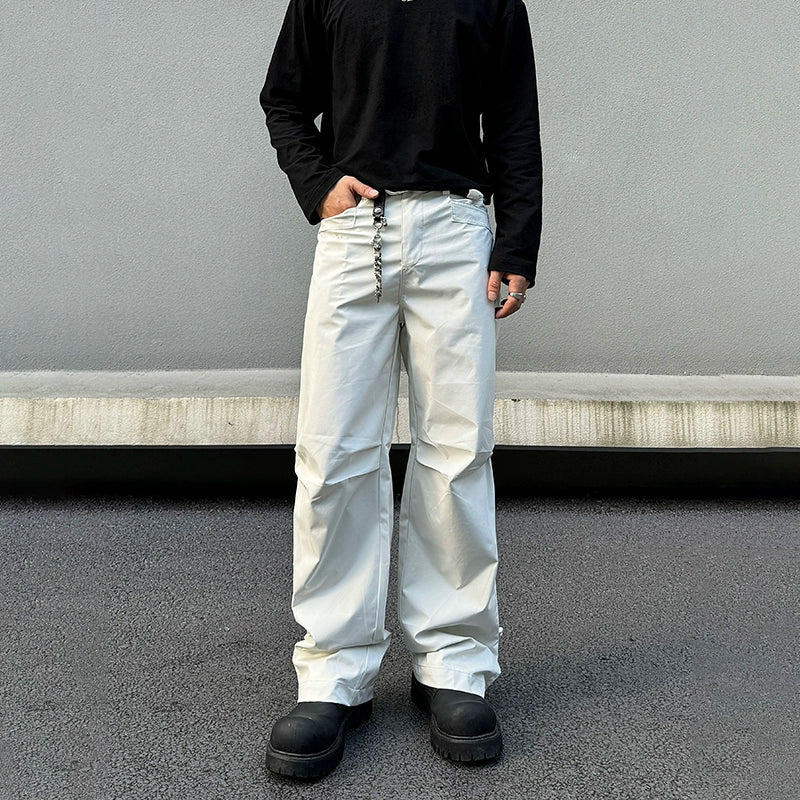 Single-shoulder Neck Design Paratrooper Drawstring Casual Pants