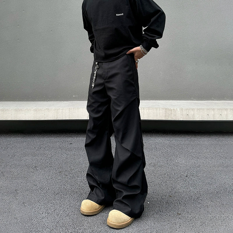 Fresh And Capable Pleated Drape Casual Pants