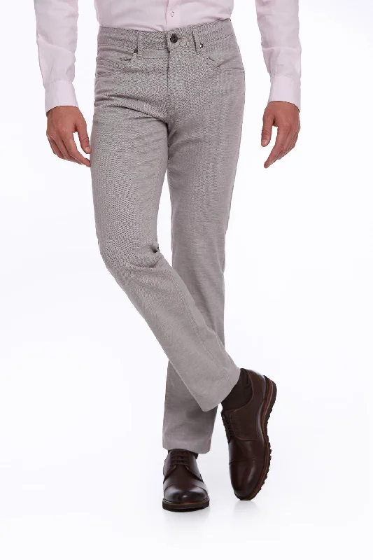 Street Charm Regular Fit 5 Pocket High Waist Cotton Mink Casual Pants