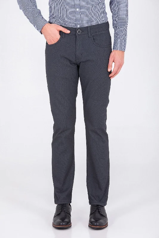 Casual Comfort Regular Fit 5 Pocket Low Waist Cotton Gray Casual Pants