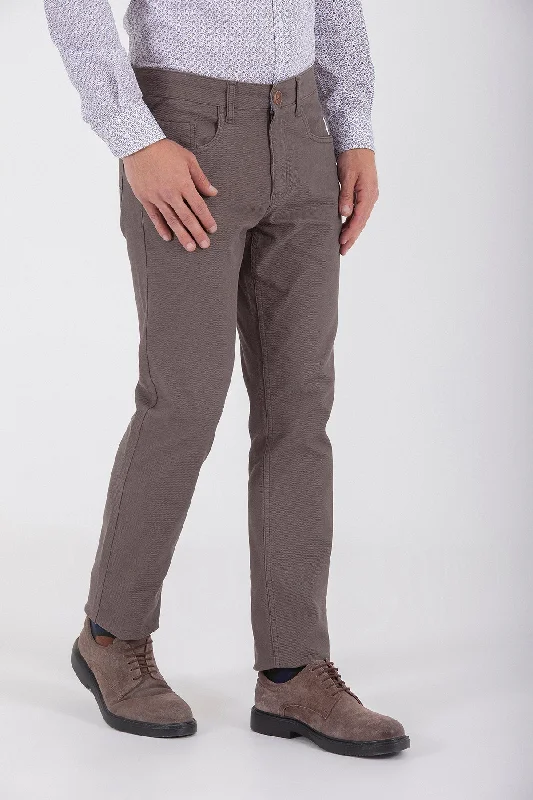 Effortless Outfits Regular Fit 5 Pocket Low Waist Cotton Mink Casual Pants