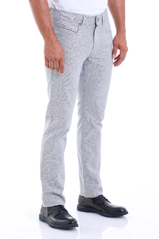 Modern City Regular Fit High Waist Cotton Light Navy Casual Pants