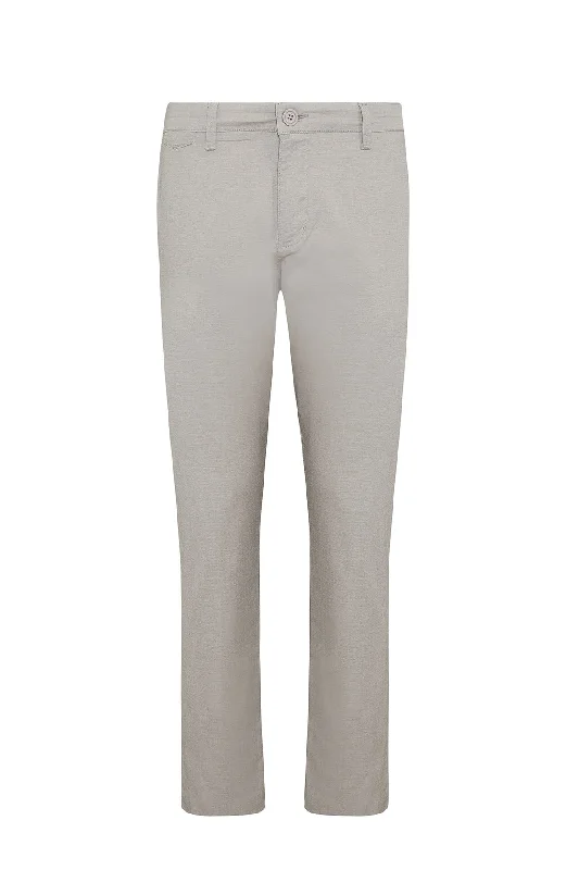 Simple Style Regular Fit High Waist Light Gray Cotton Casual Pants