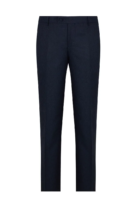 Soft Textures Regular Fit Side Pocket High Waist Navy Dress Pants
