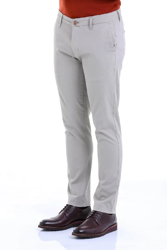 Trends Regular Fit Side Pocket High Waist Unpleated Cotton Black Casual Pants, Dark Gray Aluminium