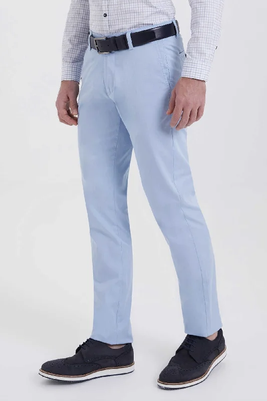Cozy Essentials Regular Fit Side Pocket Low Waist Blue Cotton Casual Pants
