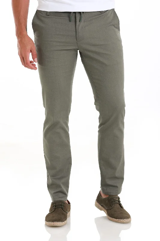 Relaxed Fashion Regular Fit Side Pocket Low Waist Cotton Blend Khaki Jogger