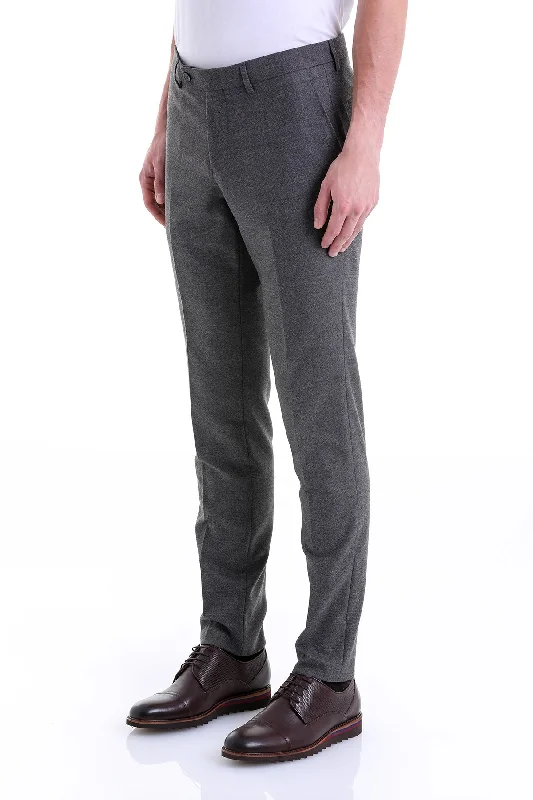 Warm Layers Regular Fit Side Pocket Low Waist Gray Dress Pants