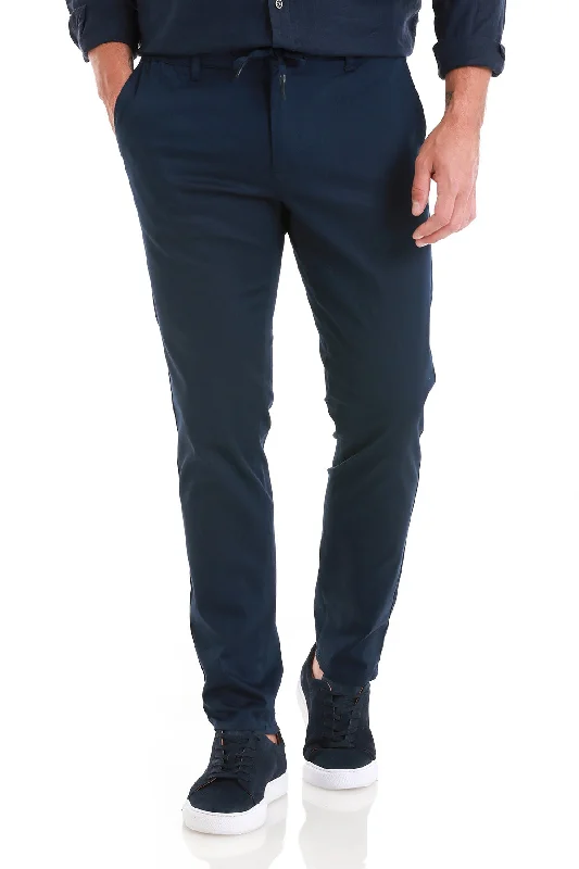 Soft Layers Regular Fit Side Pocket Low Waist /  Unpleated Cotton & Elastane Jogger, Navy