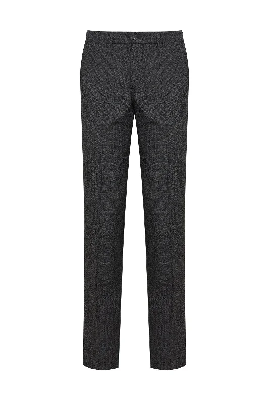Comfortable Jackets Regular Fit Textured Low Waist Black Dress Pants