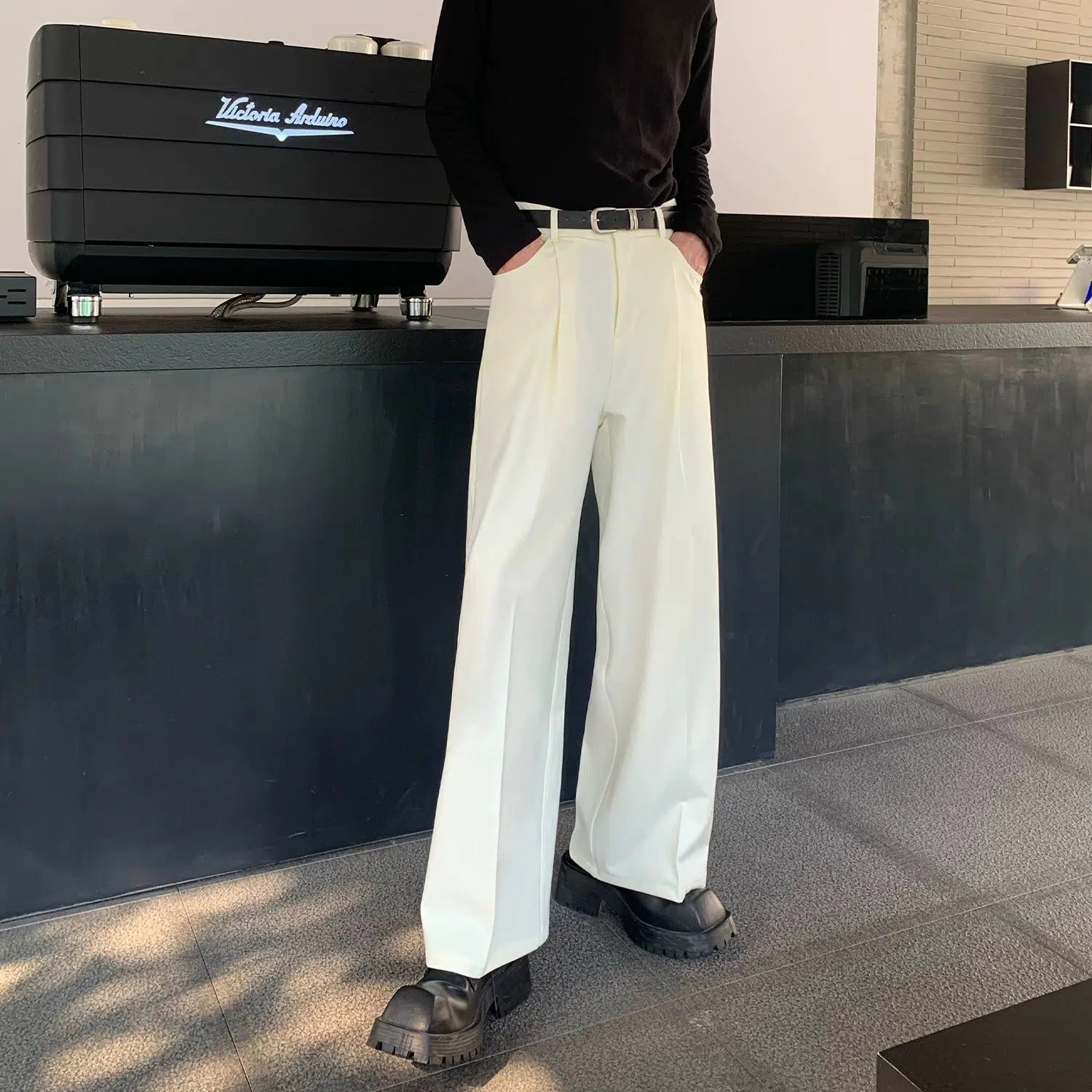 Cozy Fit Relaxed Fit Draped Pleated Trousers