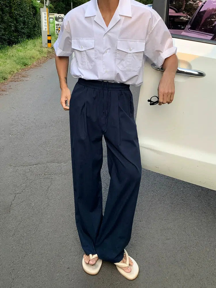 Timeless Style Relaxed-Fit Elastic Waist Casual Pants