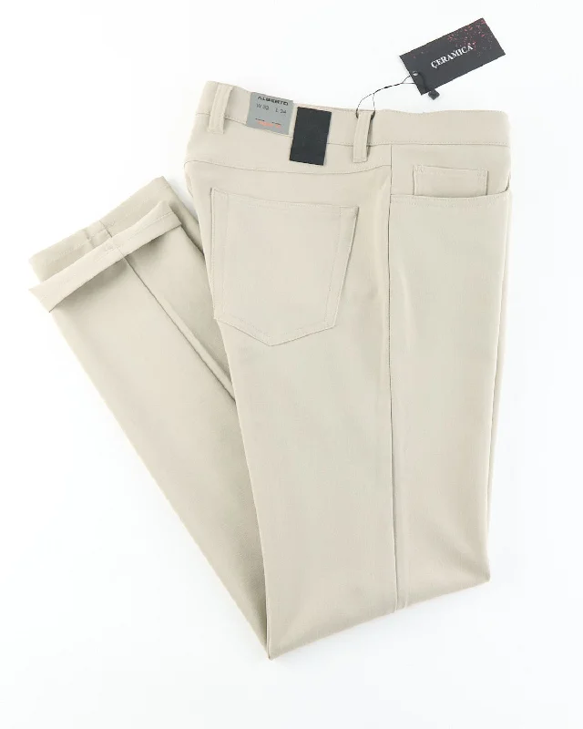 Sand 'Pipe' Regular Slim Fit Ceramica 5 Pocket Tech Dress Pants