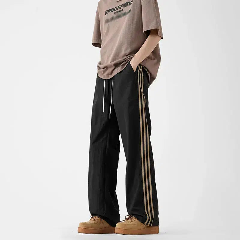 Leisure Travel Side Stripe Drawstring Track Pants
