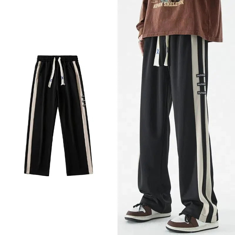 Relaxed Fashion Side Striped Contrasting Sports Pants