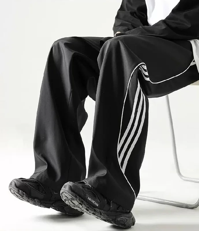 Cute Design Side Striped Fit Athletic Pants