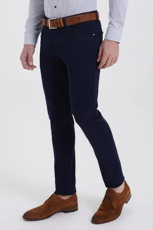 Luxury Fashion Slim Fit 5 Pocket Low Waist Light Navy Casual Pants