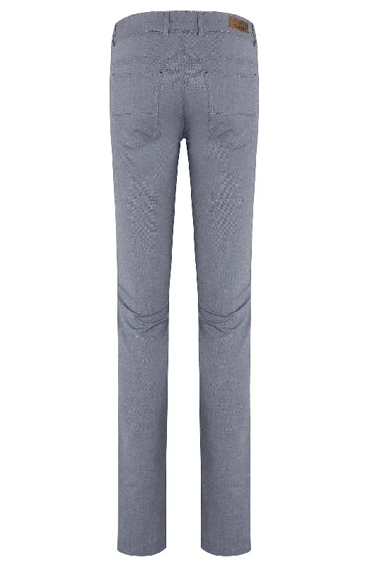Soft Casuals Slim Fit 5 Pocket Low Waist Unpleated Cotton Light Gray Casual Pants, Blue D.