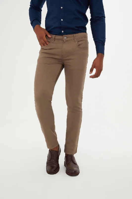 Sports And Leisure Slim Fit 5 Pocket Mink Cotton Casual Pants