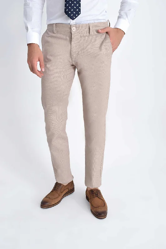 Cozy Footwear Slim Fit Beige Side Pocket Low Waist Cotton Casual Pants