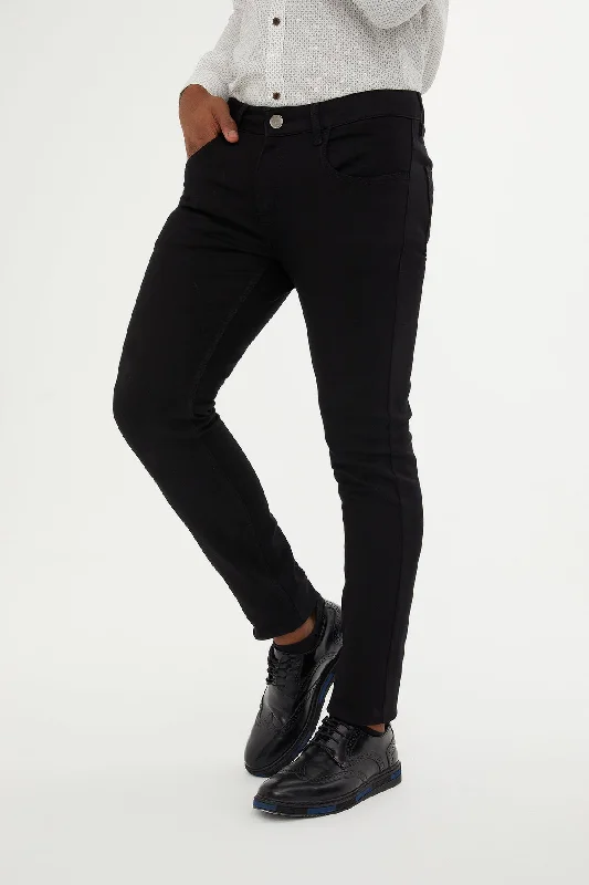 Personalized Series Slim Fit Black 5 Pocket Low Waist Cotton Casual Pants