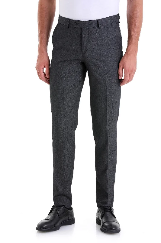 Everyday Chic Slim Fit Black Side Pocket High Waist Cotton Casual Pants