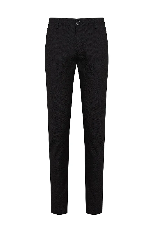 Creative Prints Slim Fit Black Side Pocket Low Waist Cotton Casual Pants