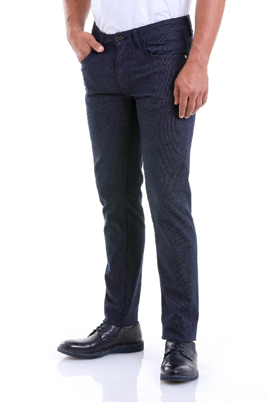 Cozy Fashion Trends Slim Fit Cotton Low Waist 5 Pocket Navy Casual Pants
