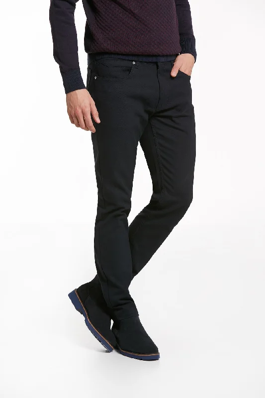 Wearable At Home Or Out Slim Fit Cotton Low Waist Navy Casual Pants