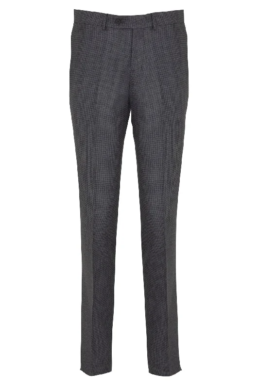 Comfortable Fashion Looks Slim Fit Gray Houndstooth Side Pocket Low Waist Dress Pants