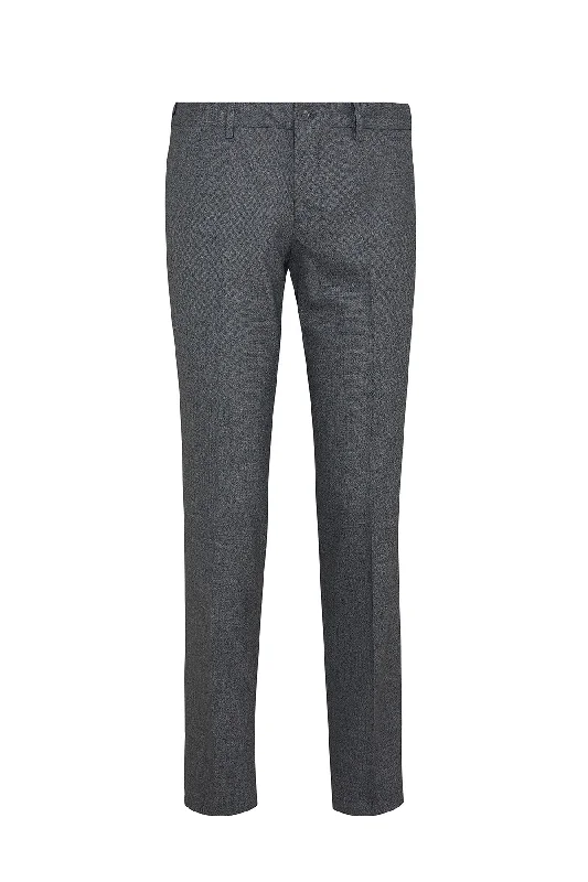 Trendy Dresses Slim Fit Gray Side Pocket Low Waist Wool Dress Pants