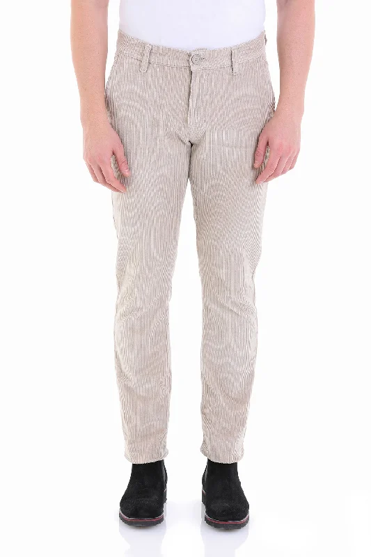 Urban Comfort Slim Fit Khaki Beige Low Waist Cotton Dress Pants