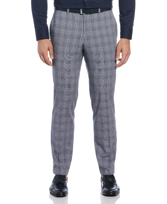 Minimal Style Slim Fit Plaid Suit Pant