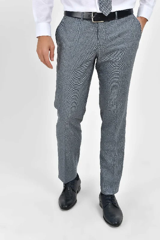 Personal Design Slim Fit Light Navy Side Pocket Low Waist Wool Dress Pants