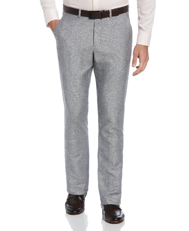 Personalized Clothing Slim Fit Linen Blend Textured Suit Pant