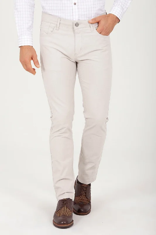 Everyday Comfort Slim Fit Low Waist Unpleated Cotton Blend Beige Casual Pants, Beige D.