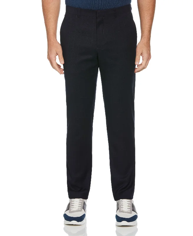 Warm Comfort Slim Fit Window Pane Plaid Pants