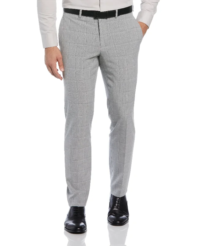 Playful Style Slim Fit Windowpane Suit Pant