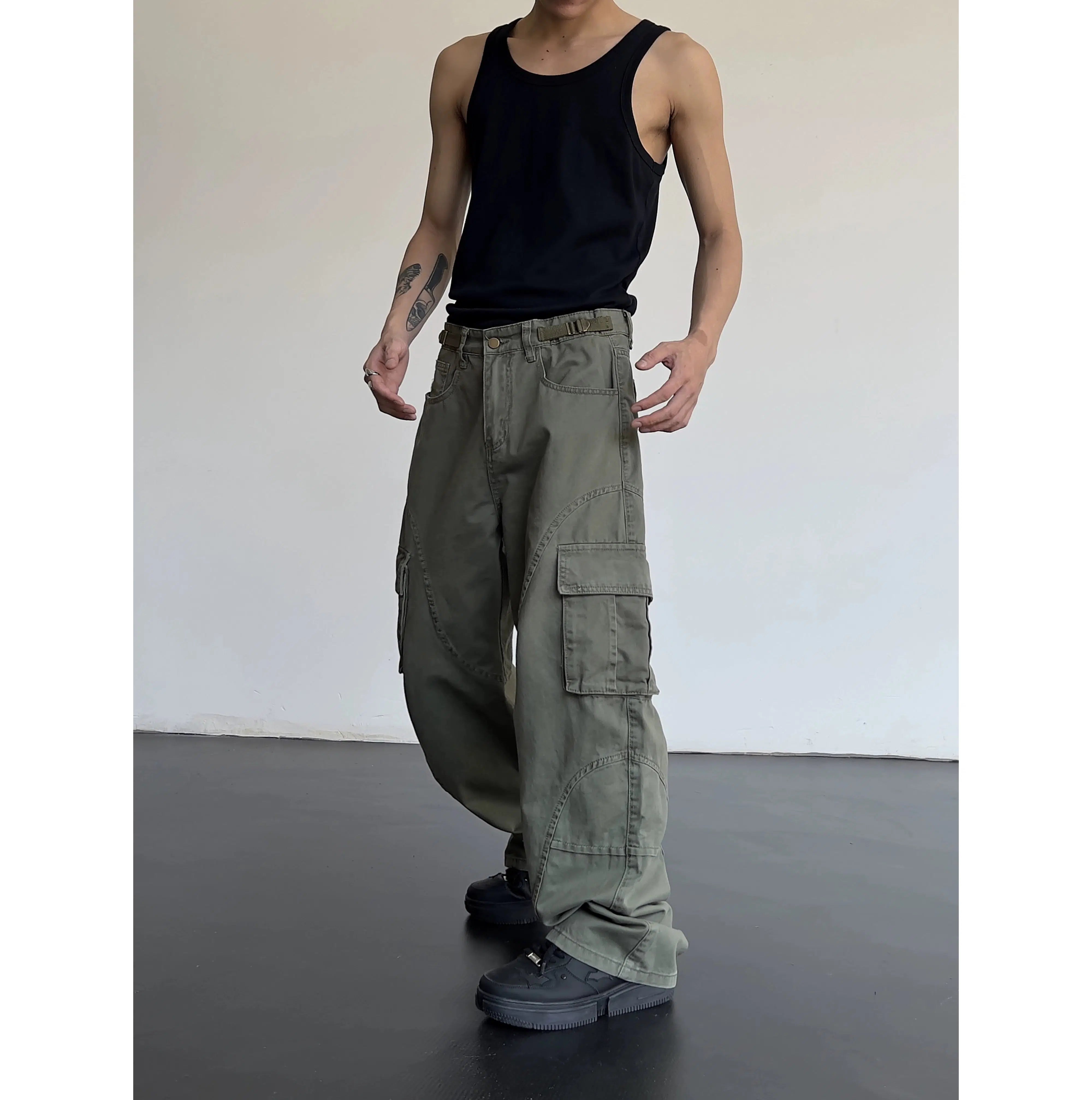 Short Design Straight-leg Cargo Pants