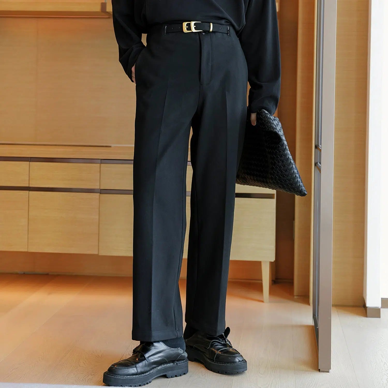 Comfortable Series Stylish Casual Belt Suit Pants