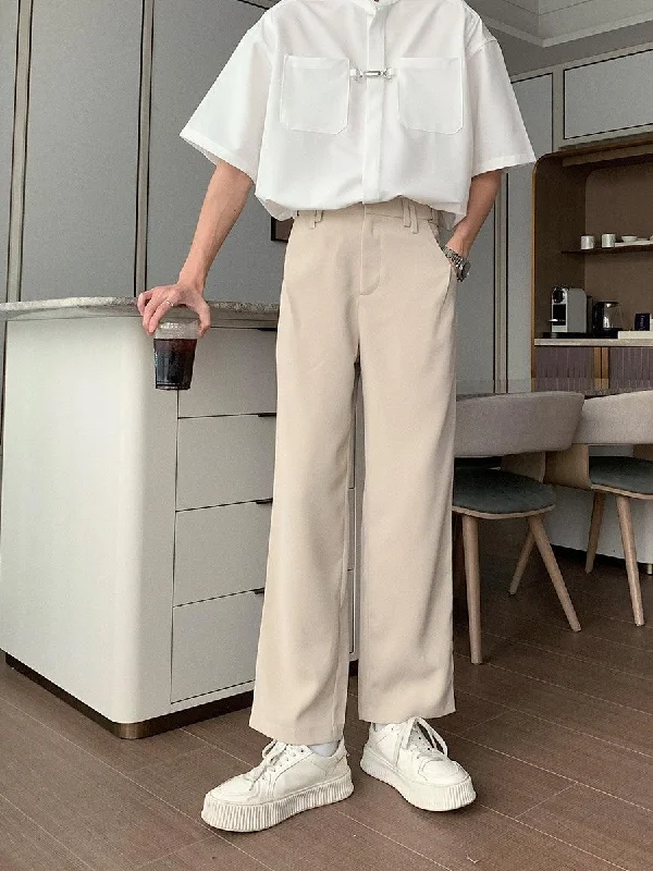 Advanced Design Summer Drape Cropped Silk Pants
