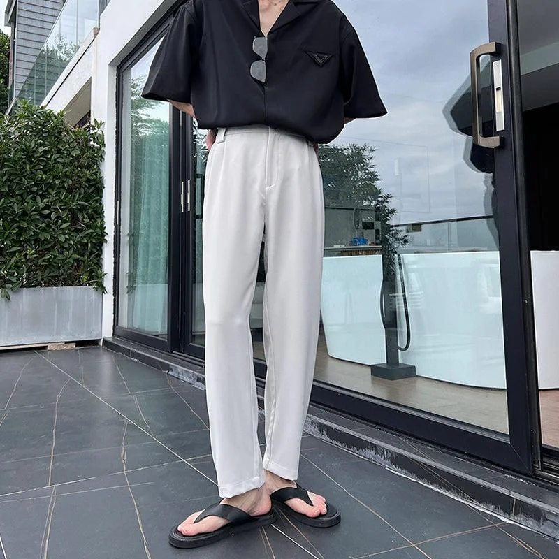 Relaxed Fit Thin Ice Silk Casual Pants