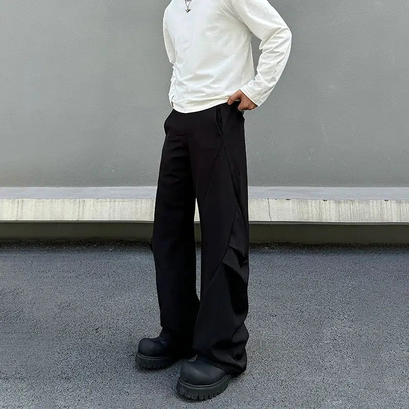 Design And Tailoring Wide-Leg Drape Pleated Pants