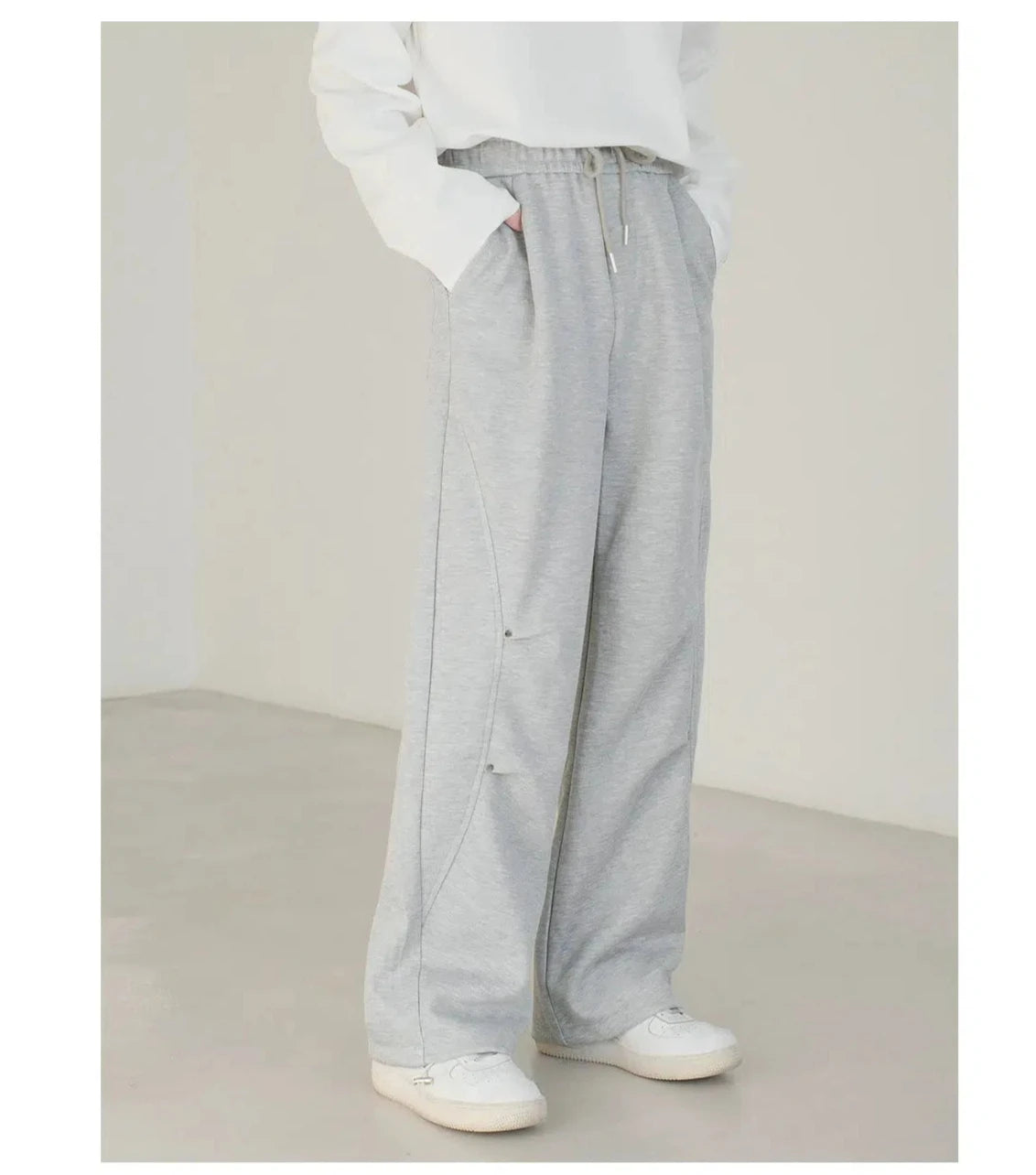 Versatile Casuals Wide-Leg Drawstring Elastic Sweatpants