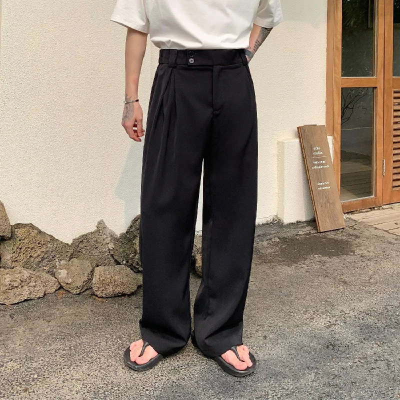 Soft Fabrics Wide Leg Suit Straight Pants