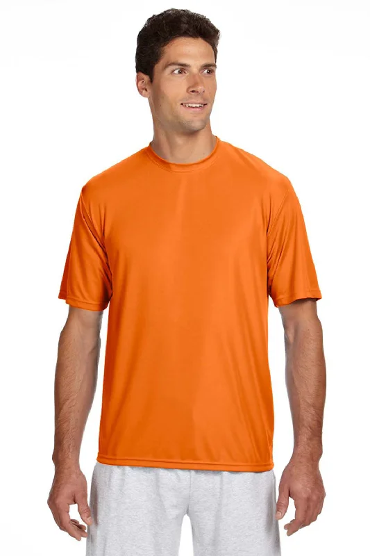 Cozy Layers A4 Mens Performance Moisture Wicking Short Sleeve Crewneck T-Shirt - Safety Orange