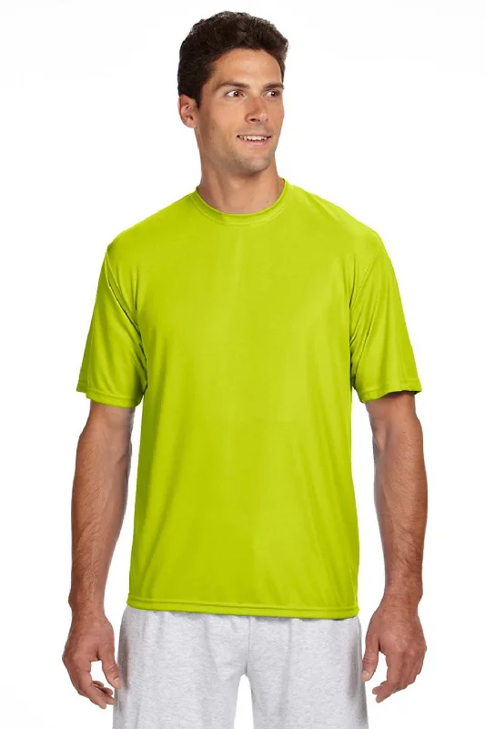 Fashionable Comfort A4 Mens Performance Moisture Wicking Short Sleeve Crewneck T-Shirt - Safety Yellow