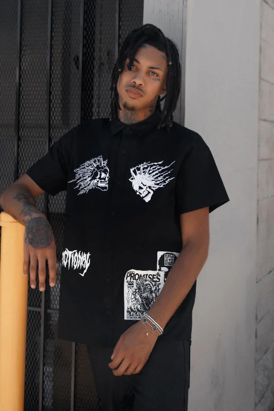 Dessert Matching Antonym Button Up Black