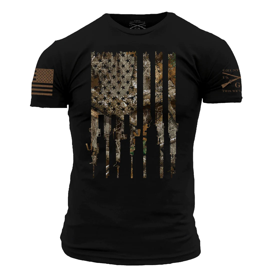 High-end Design Realtree Edge® Rifle FLag T-Shirt - Black